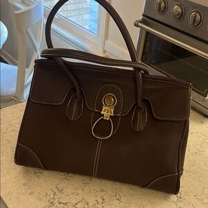 APC Brown Pebbled Leather Satchel